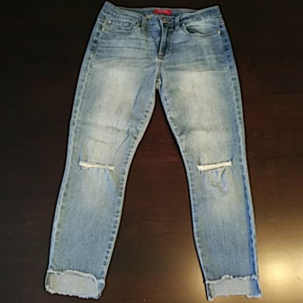 Guess crop ankle jeans with step-fray hem